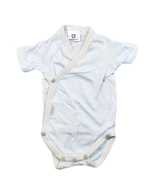 A Blue Bodysuits from Cambrass in size Newborn for boy. (Front View)