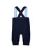 A Navy Long Overalls from Jacadi in size 0-3M for boy. (Back View)