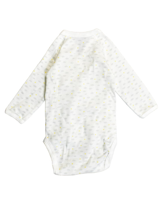 A White Bodysuits from Petit Bateau in size 0-3M for boy. (Back View)