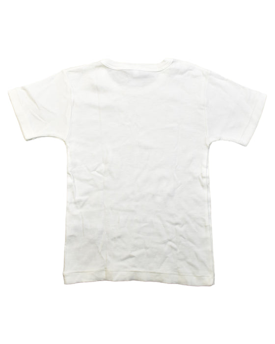 A White T Shirts from Petit Bateau in size 4T for neutral. (Back View)