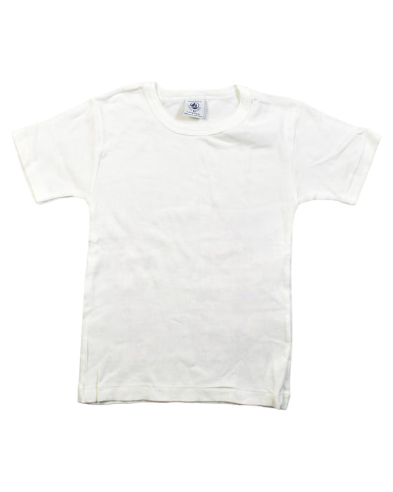 A White T Shirts from Petit Bateau in size 4T for neutral. (Front View)