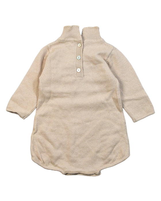 A Brown Bodysuits from Normandie in size 6-12M for girl. (Back View)