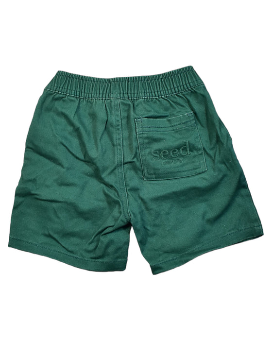 A Green Shorts from Seed in size 2T for boy. (Back View)