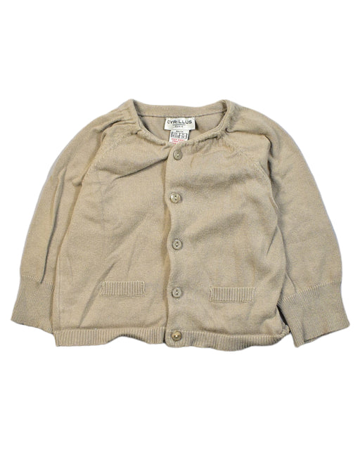 A Brown Cardigans from Cyrillus in size 6-12M for girl. (Front View)
