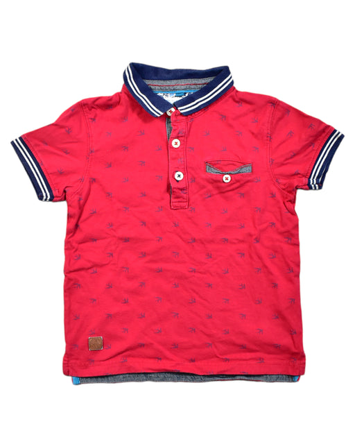 A Red Short Sleeve Polos from PONEY in size 5T for boy. (Front View)