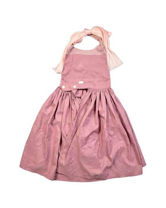 A Pink Sleeveless Dresses from MarlMarl in size 4T for girl. (Back View)