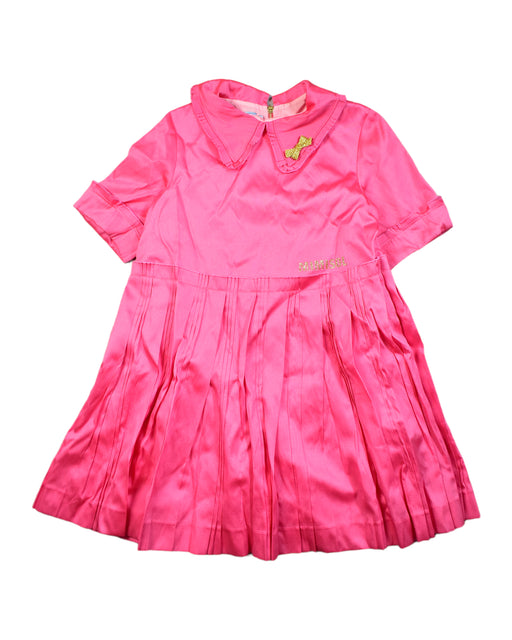 A Pink Short Sleeve Dresses from MiMiSol in size 8Y for girl. (Front View)
