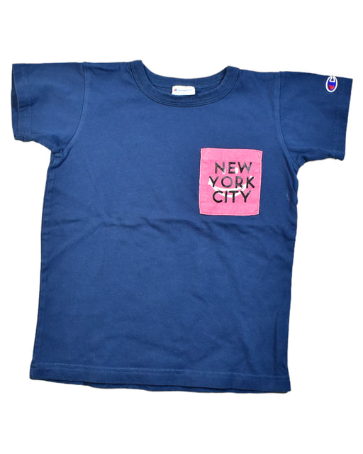 A Blue Shirts from Champion in size 7Y for girl. (Front View)