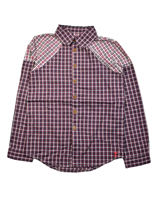 A Burgundy Shirts from Jessie and James in size 11Y for boy. (Front View)