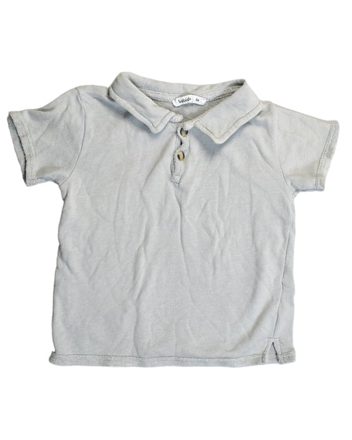 A Grey Short Sleeve Polos from Babidu in size 3T for boy. (Front View)