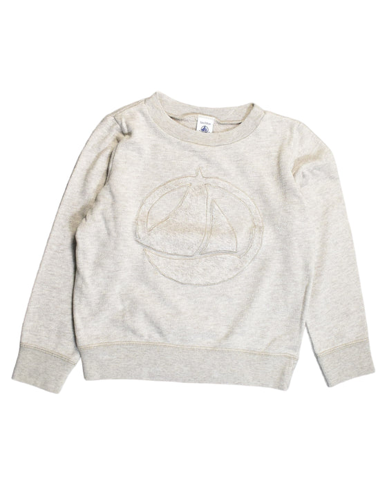 A Grey Sweatshirts from Petit Bateau in size 5T for boy. (Front View)