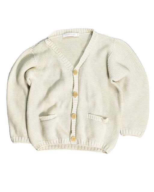 A Beige Cardigans from Les Enfantines in size 18-24M for girl. (Front View)