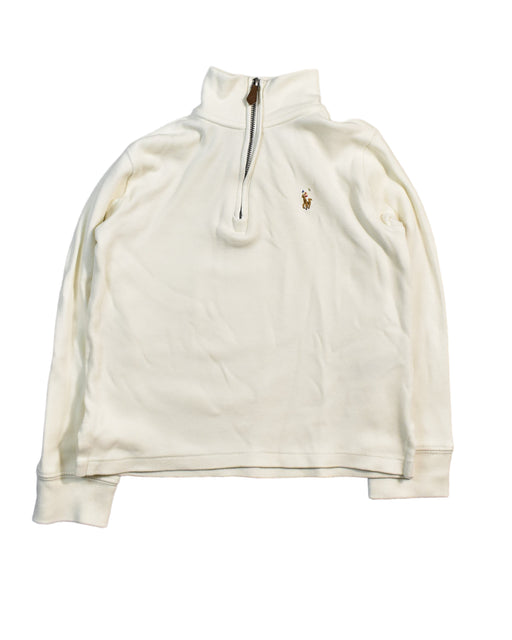 A White Sweatshirts from Polo Ralph Lauren in size 5T for boy. (Front View)