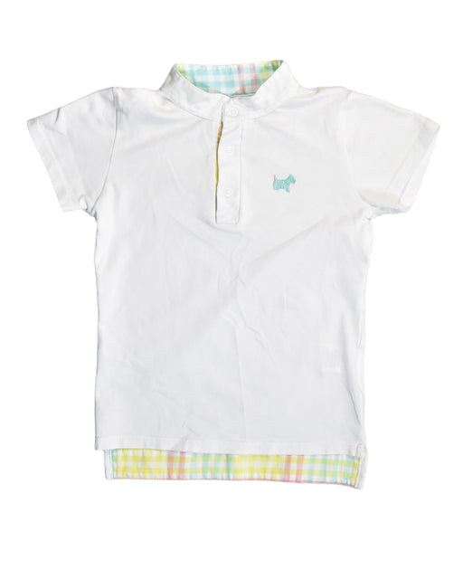 A White Short Sleeve Polos from Sal & Pigmenta in size 5T for boy. (Front View)