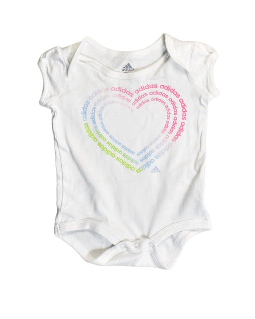 A White Bodysuits from Adidas in size 0-3M for girl. (Front View)