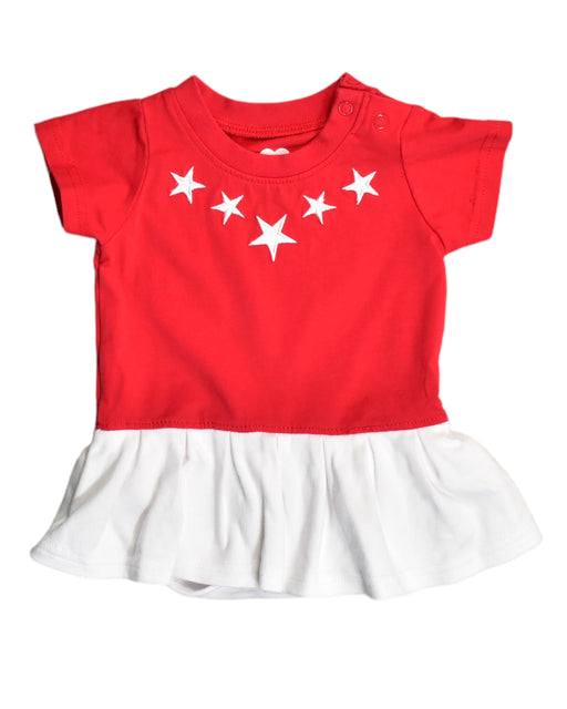 A Red Short Sleeve Dresses from Retykle in size 0-3M for girl. (Front View)