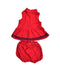 A Red Dress Sets from Ralph Lauren in size 6-12M for girl. (Back View)