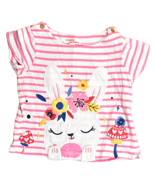 A Pink Short Sleeve Tops from Du Pareil au même in size 6-12M for girl. (Front View)