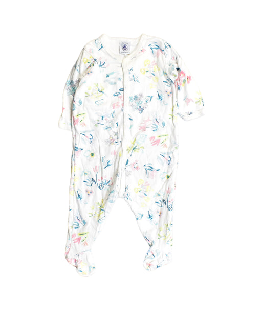 A White Bodysuits from Petit Bateau in size 3-6M for girl. (Front View)