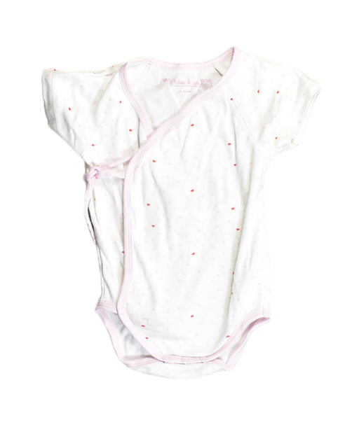 A White Short Sleeve Bodysuits from Chateau de Sable in size 3-6M for girl. (Front View)