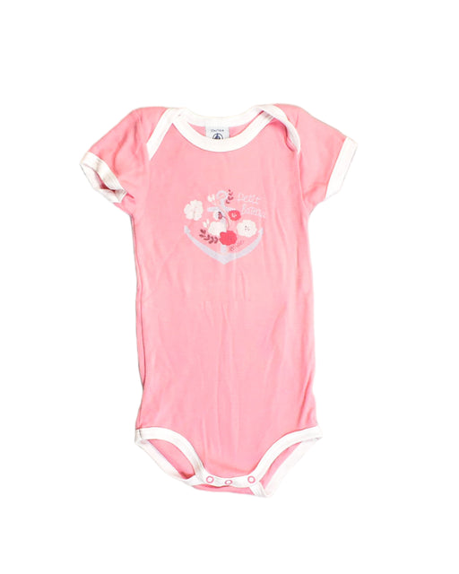A Pink Bodysuits from Petit Bateau in size 6-12M for girl. (Front View)