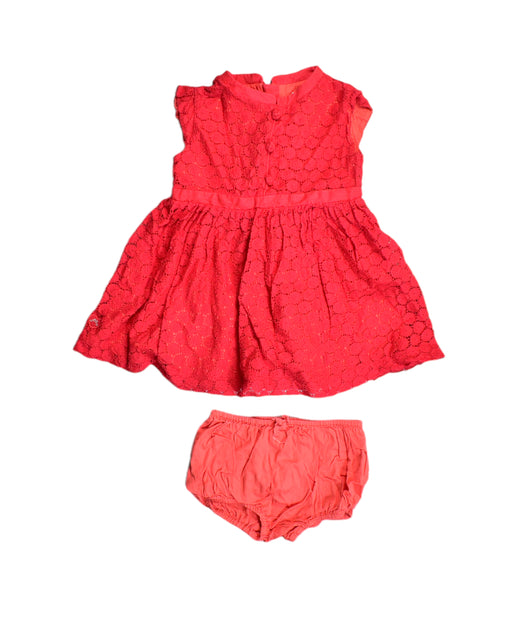A Red Dress Sets from Chateau de Sable in size 6-12M for girl. (Front View)