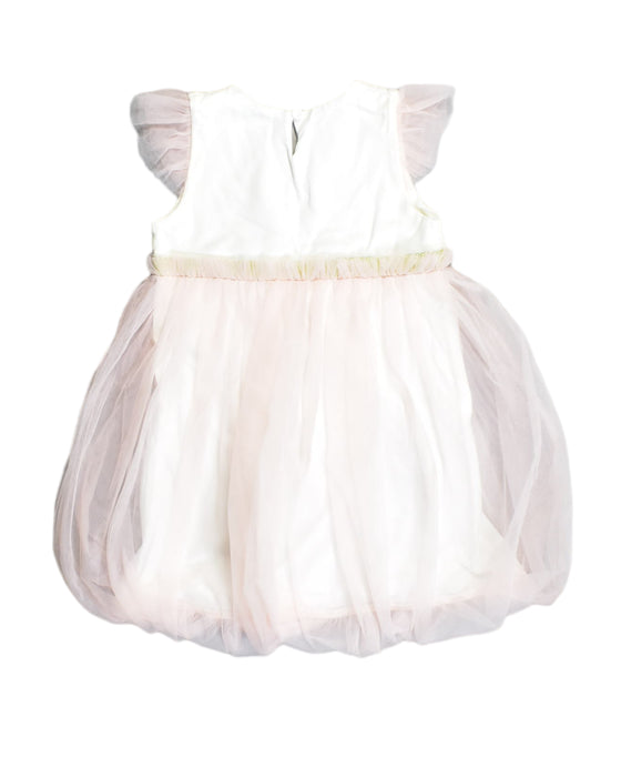 A White Short Sleeve Dresses from Le Petit Society in size 2T for girl. (Back View)