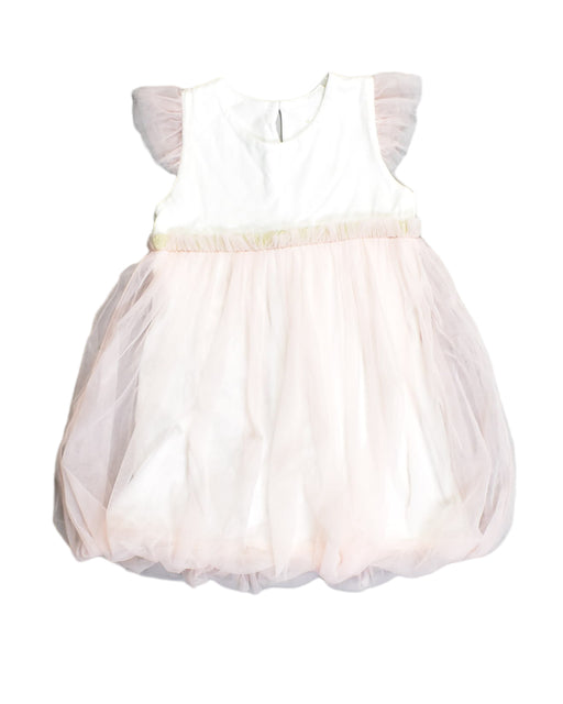 A White Short Sleeve Dresses from Le Petit Society in size 2T for girl. (Front View)