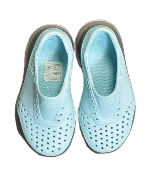 A Blue Slip Ons from Native Shoes in size 18-24M for boy. (Front View)