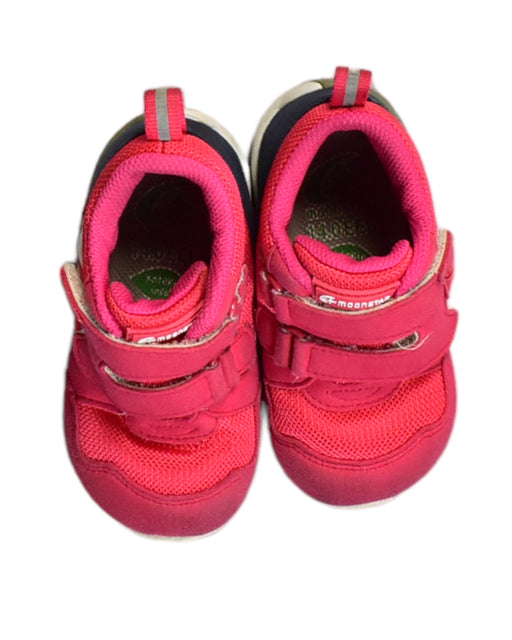 A Pink Sneakers from Moonstar in size 18-24M for girl. (Front View)