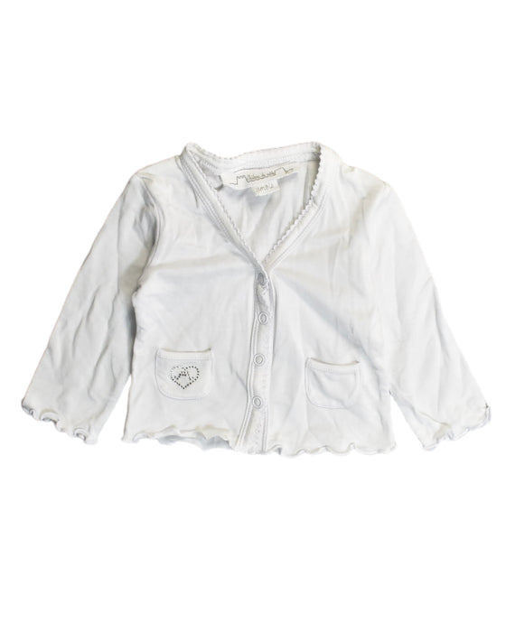 A White Cardigans from Chateau de Sable in size 0-3M for girl. (Front View)