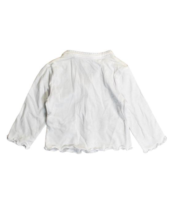 A White Cardigans from Chateau de Sable in size 0-3M for girl. (Back View)