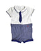 A White Rompers from Mayoral in size 3-6M for boy. (Front View)