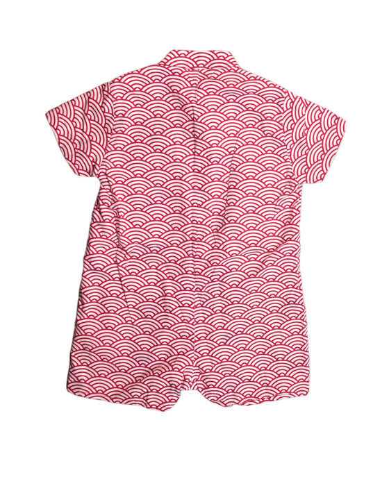 A Red Rompers from Maison Q in size XS for girl. (Back View)