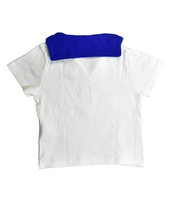 A White Short Sleeve Polos from Petit Bateau in size 3T for girl. (Back View)