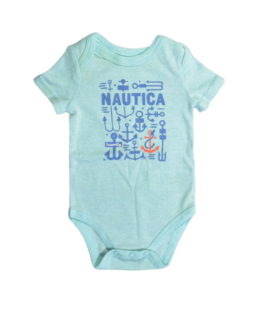 A Teal Bodysuits from Nautica in size 0-3M for boy. (Front View)