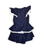 A Blue Sleeveless Dresses from Jessie and James in size 8Y for girl. (Back View)