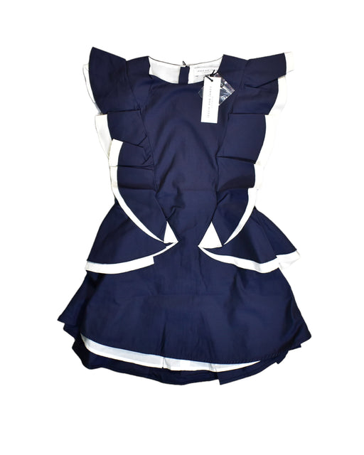 A Blue Sleeveless Dresses from Jessie and James in size 8Y for girl. (Front View)