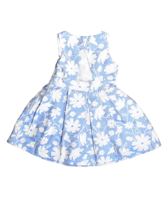 A Blue Sleeveless Dresses from Jacadi in size 4T for girl. (Back View)