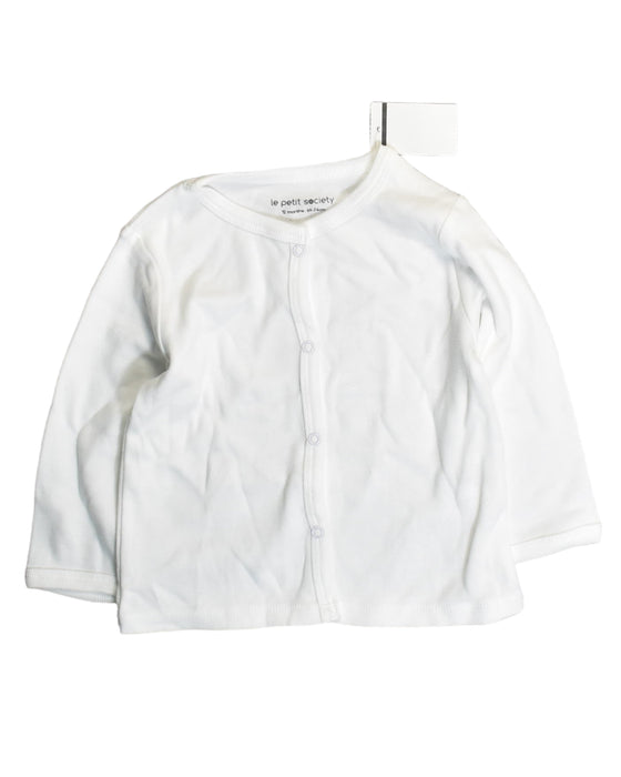 A White Cardigans from Le Petit Society in size 6-12M for girl. (Front View)