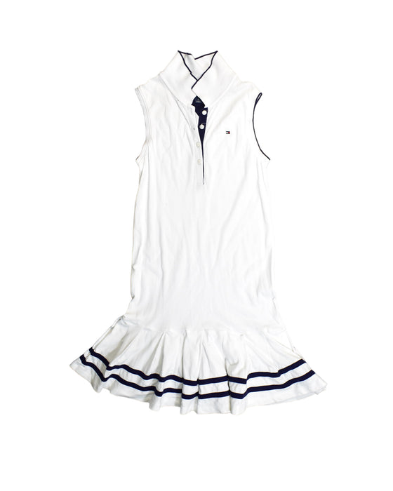 A White Sleeveless Dresses from Tommy Hilfiger in size 10Y for girl. (Front View)