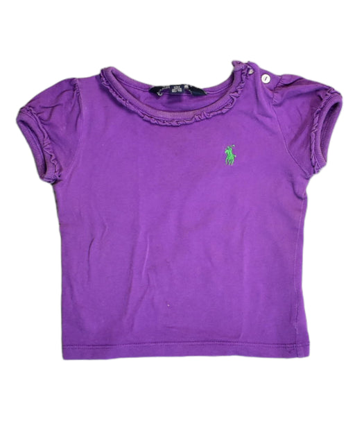 A Purple Short Sleeve T Shirts from Ralph Lauren in size 6-12M for girl. (Front View)