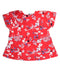 A Red Short Sleeve Tops from Petit Bateau in size 6-12M for girl. (Back View)