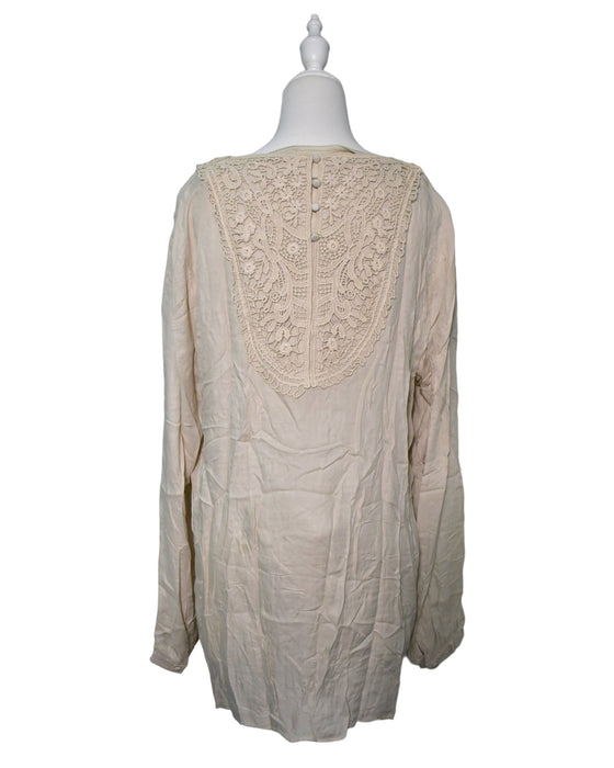 A Beige Long Sleeve Tops from Mamalicious in size L for maternity. (Back View)