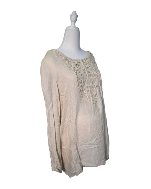 A Beige Long Sleeve Tops from Mamalicious in size L for maternity. (Front View)