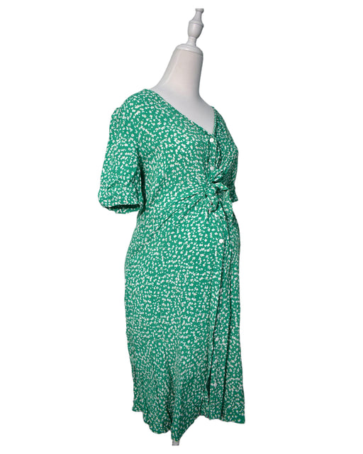 A Green Short Sleeve Dresses from Seraphine in size M for maternity. (Front View)