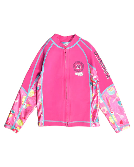 A Pink Rash Guards from Minnex in size 5T for girl. (Front View)