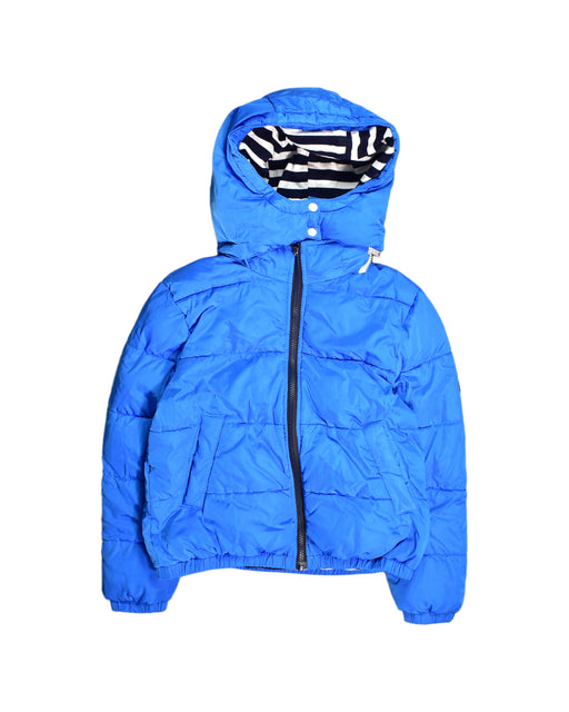 A Blue Puffer/Quilted Jackets from Petit Bateau in size 10Y for boy. (Front View)