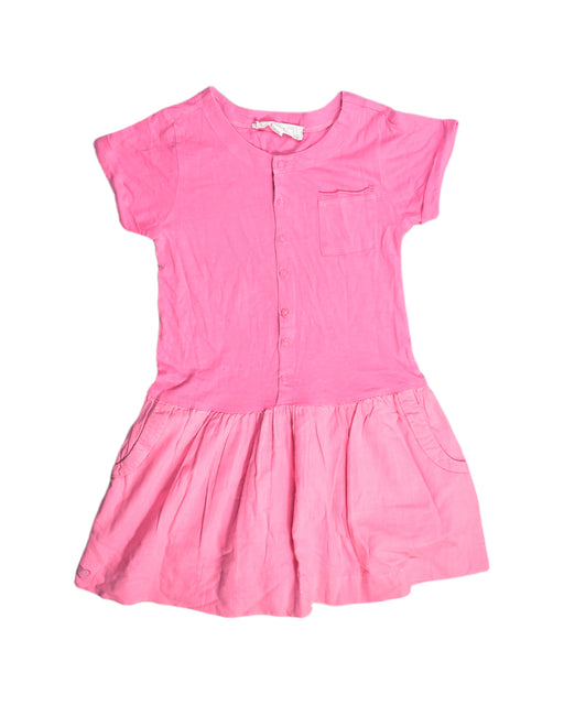 A Pink Short Sleeve Dresses from Chateau de Sable in size 6T for girl. (Front View)