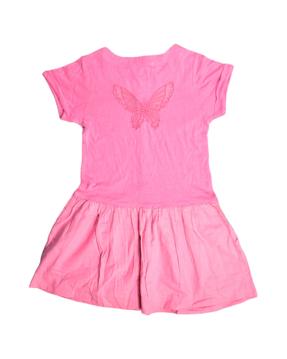 A Pink Short Sleeve Dresses from Chateau de Sable in size 6T for girl. (Back View)
